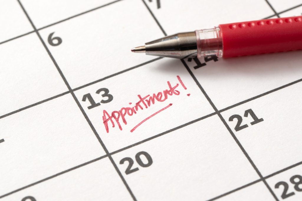 Appointment concept on calendar